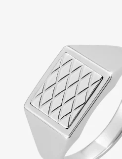 Chevalière argent rhodié 925 ‰ avec motif fantaisie SO OR