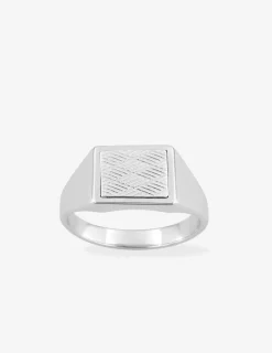 Chevalière argent rhodié 925 ‰ avec plateau fantaisie SO OR
