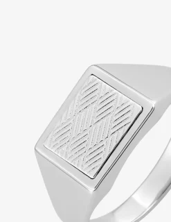 Chevalière argent rhodié 925 ‰ avec plateau fantaisie SO OR