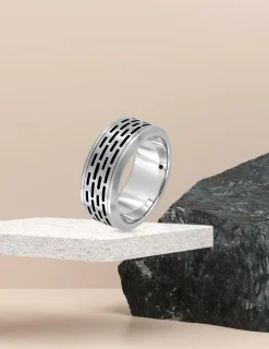 Chevalière bicolore acier SO OR