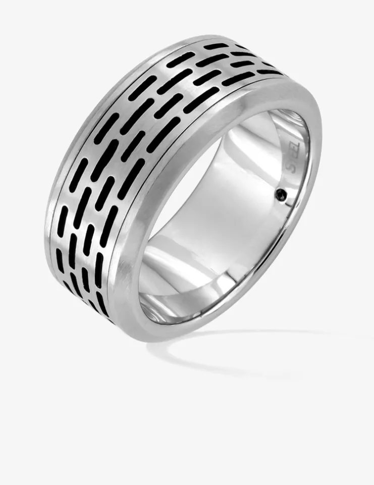 Chevalière bicolore acier SO OR