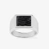 Chevalière en argent 925 ‰ rhodié avec plateau noir SO OR