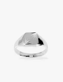 Chevalière fantaisie argent 925 ‰, plateau carré 9x9 mm SO OR