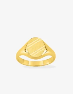 Chevalière fantaisie or jaune 750 ‰, massive, plateau ovale 9x11 mm SO OR