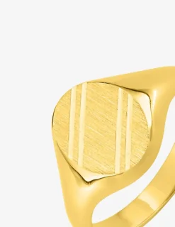 Chevalière fantaisie or jaune 750 ‰, massive, plateau ovale 9x11 mm SO OR