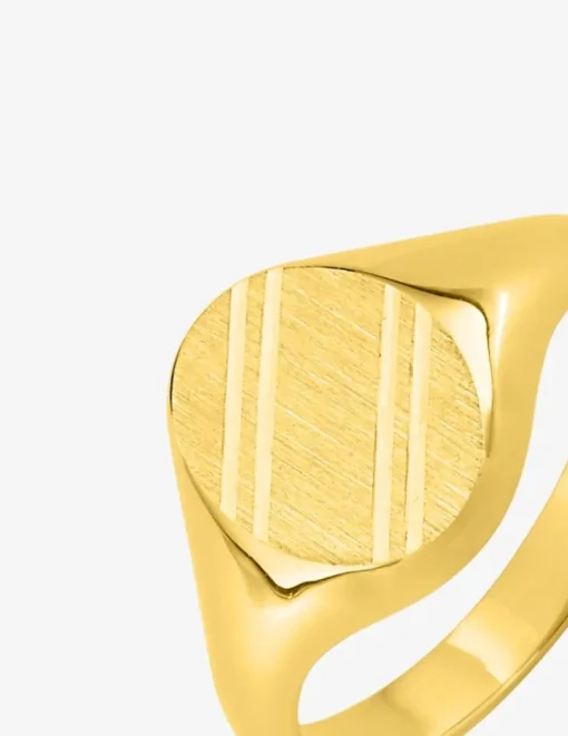 Chevalière fantaisie or jaune 375 ‰, massive, plateau ovale 9x11 mm SO OR