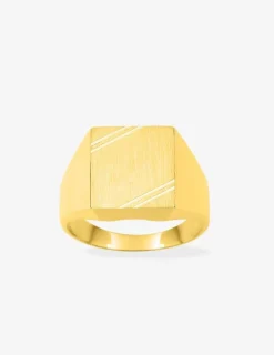 Chevalière massive or jaune 750 ‰, plateau 11x11 mm SO OR