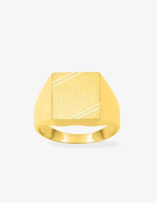 Chevalière massive or jaune 375 ‰, plateau 11x11 mm SO OR