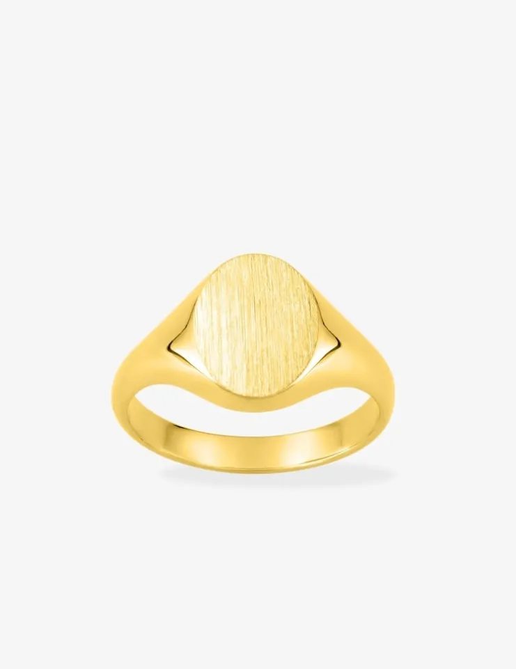 Chevalière or jaune 750 ‰, massive, plateau ovale 9x11 mm SO OR