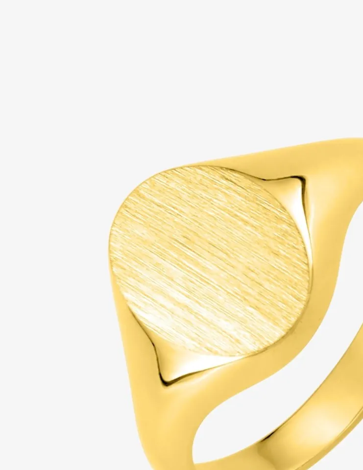 Chevalière or jaune 750 ‰, massive, plateau ovale 9x11 mm SO OR