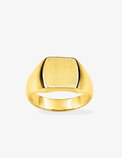 Chevalière or jaune 750 ‰, massive, plateau carré 11x11 mm SO OR