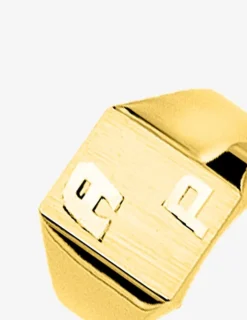 Chevalière or jaune 750 ‰, massive, plateau carré 10x10 mm SO OR