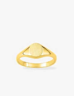 Chevalière or jaune 375 ‰, massive, plateau ovale 6x8 mm SO OR