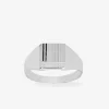 Chevalière plateau carré 9 mm finition brossée argent 925‰ rhodié SO OR
