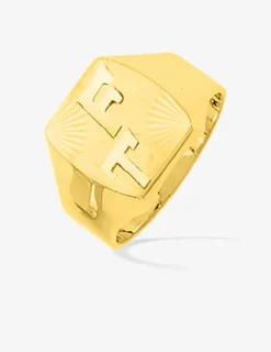 Chevalière plateau carré 13 mm or jaune 750‰ SO OR