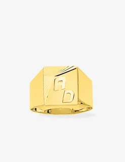 Chevalière plateau carré 10 mm or jaune 375‰ SO OR