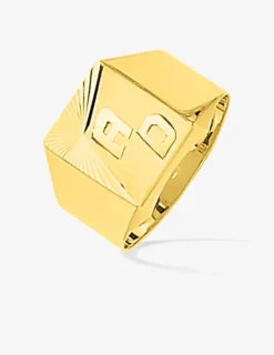 Chevalière plateau carré 10 mm or jaune 375‰ SO OR
