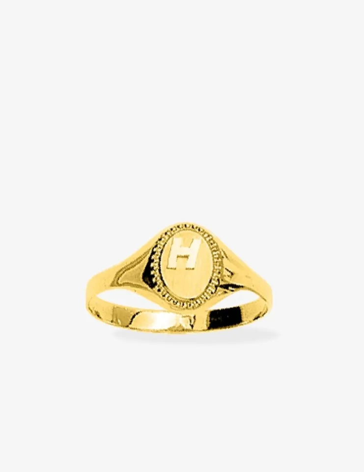 Chevalière plateau ovale 8 mm or jaune 375‰ SO OR