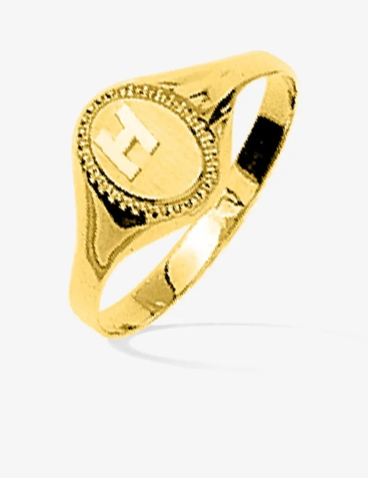 Chevalière plateau ovale 8 mm or jaune 375‰ SO OR