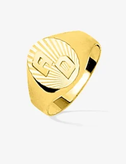 Chevalière plateau ovale 12 mm or jaune 750‰ SO OR
