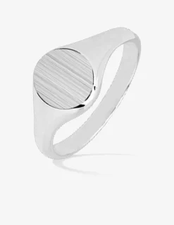 Chevalière plateau rond 9 mm argent 925‰ rhodié SO OR