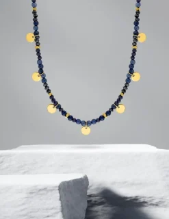 Collier acier bleu et doré SO OR