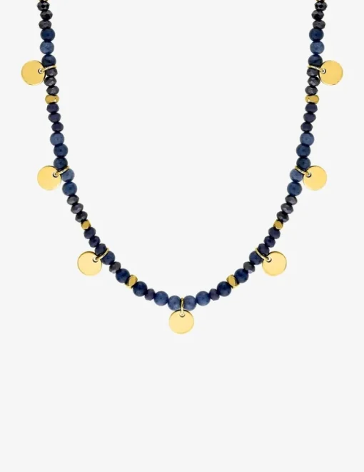 Collier acier bleu et doré SO OR