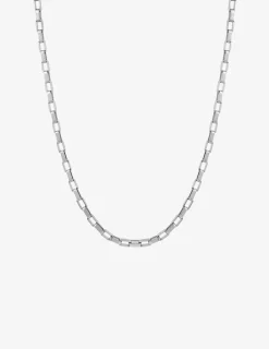 Collier acier chaine forçat ronde miroir rectangle SO OR