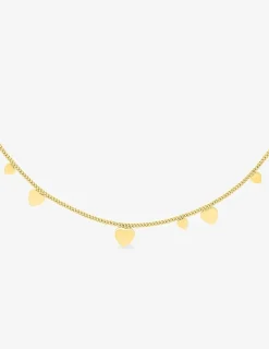 Collier acier doré breloques cœur SO OR
