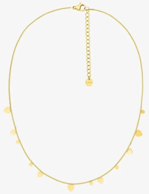 Collier acier doré breloques cœur SO OR