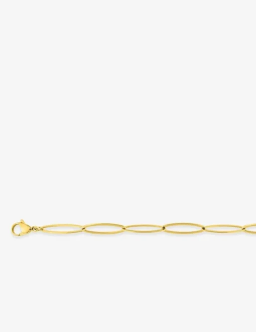 Collier acier doré grosse maille fantaisie SO OR
