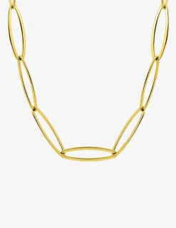 Collier acier doré grosse maille fantaisie SO OR