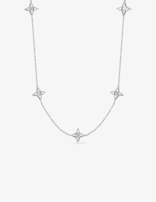 Collier acier détail étoiles cristal synthétique SO OR