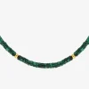Collier acier fantaisie malachite synthétique SO OR