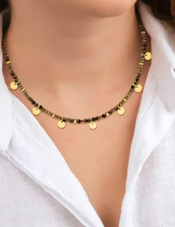 Collier acier marron et doré SO OR