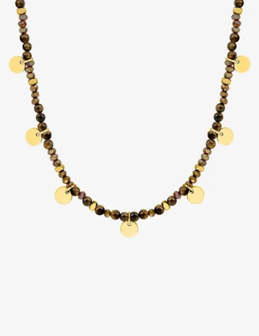 Collier acier marron et doré SO OR