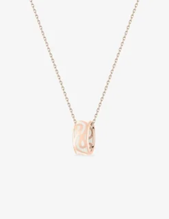 Collier anneau Lorever Or rose 375‰ et laque ivoire SO OR