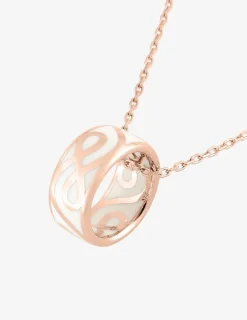 Collier anneau Lorever Or rose 375‰ et laque ivoire SO OR