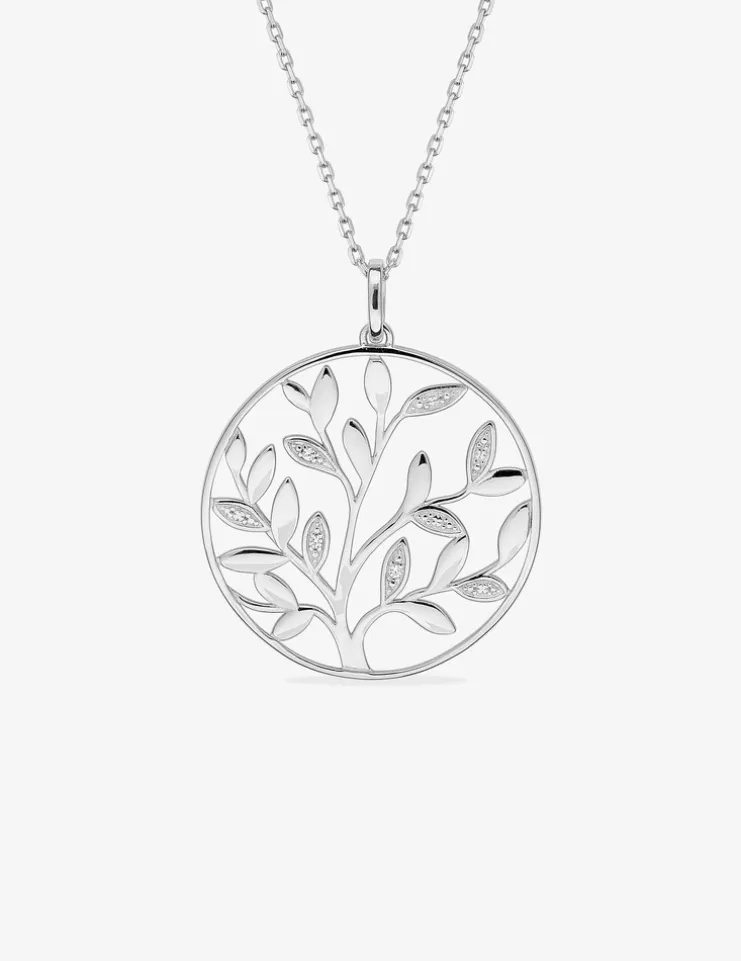 Collier arbre de vie argent 925‰ rhodié et oxyde de zirconium SO OR