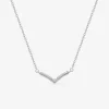 Collier argent 925 ‰ forme en V avec oxyde de zirconium SO OR