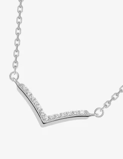 Collier argent 925 ‰ forme en V avec oxyde de zirconium SO OR