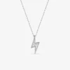 Collier argent 925 ‰ pendentif éclair et oxydes de zirconium SO OR