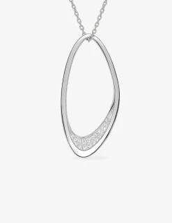 Collier argent 925 ‰ pendentif ovale oxyde de zirconium SO OR