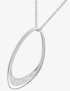 Collier argent 925 ‰ pendentif ovale oxyde de zirconium SO OR