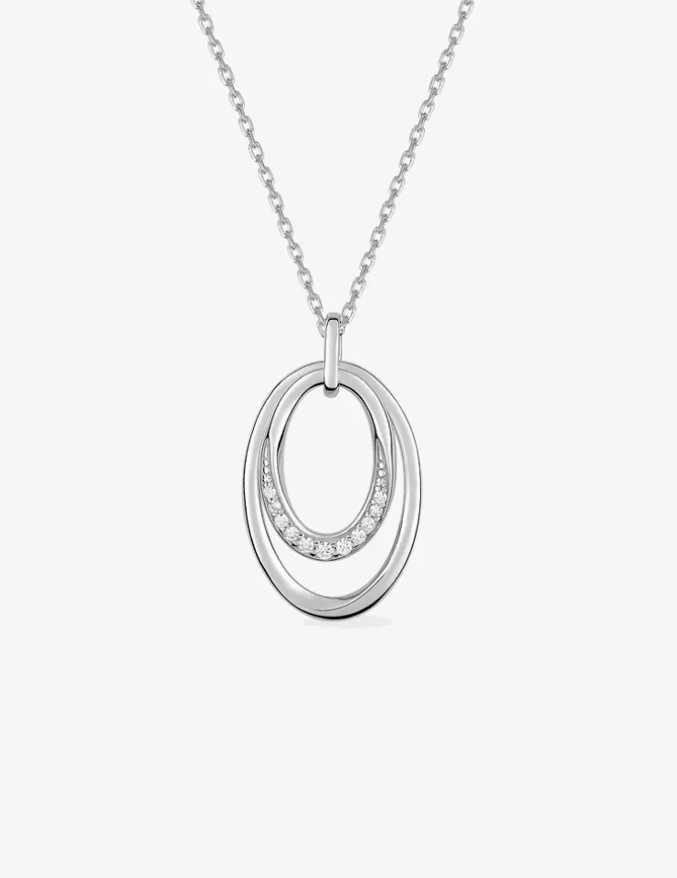 Collier argent 925 ‰ rhodié avec oxydes de zirconium SO OR