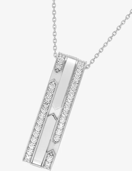 Collier argent 925 ‰ rhodié et oxydes de zirconium SO OR
