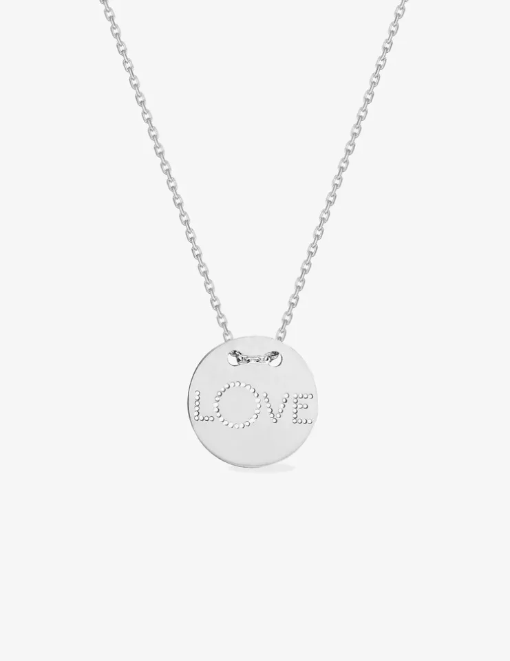 Collier argent 925 ‰ rhodié jeton "love" SO OR