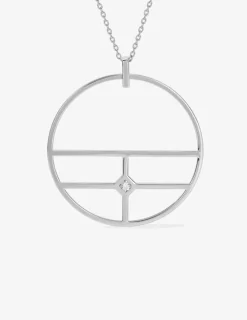 Collier argent 925 ‰ rhodié motif cercle C et oxyde de zirconium SO OR