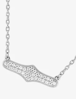 Collier argent 925 ‰ rhodié motif tendance avec oxydes de zirconium SO OR