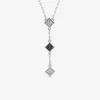 Collier argent 925 ‰ rhodié, motifs losange et oxydes de zirconium SO OR